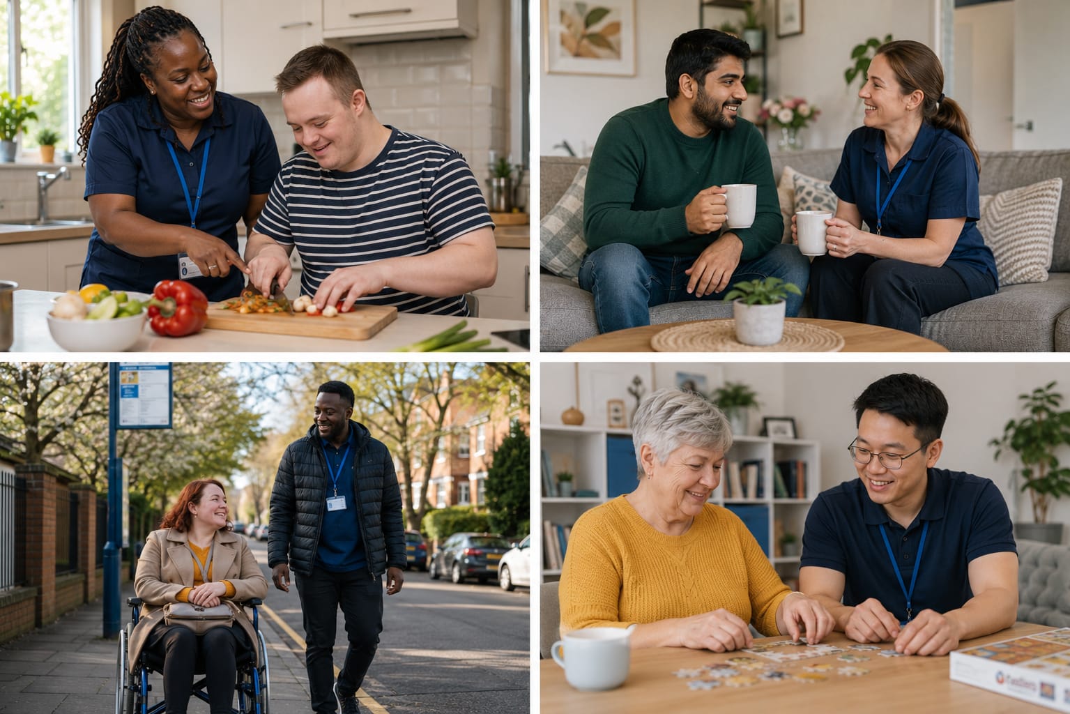 Supported living carer and client